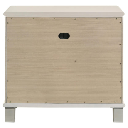 Olivia 2-drawer Nightstand Bedside Table Pearl White - 224952