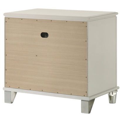 Olivia 2-drawer Nightstand Bedside Table Pearl White - 224952