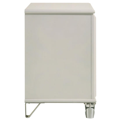 Olivia 2-drawer Nightstand Bedside Table Pearl White - 224952