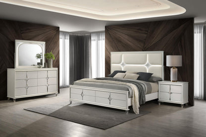 Olivia 4-piece Eastern King Bedroom Set Pearl White - 224951KE-S4
