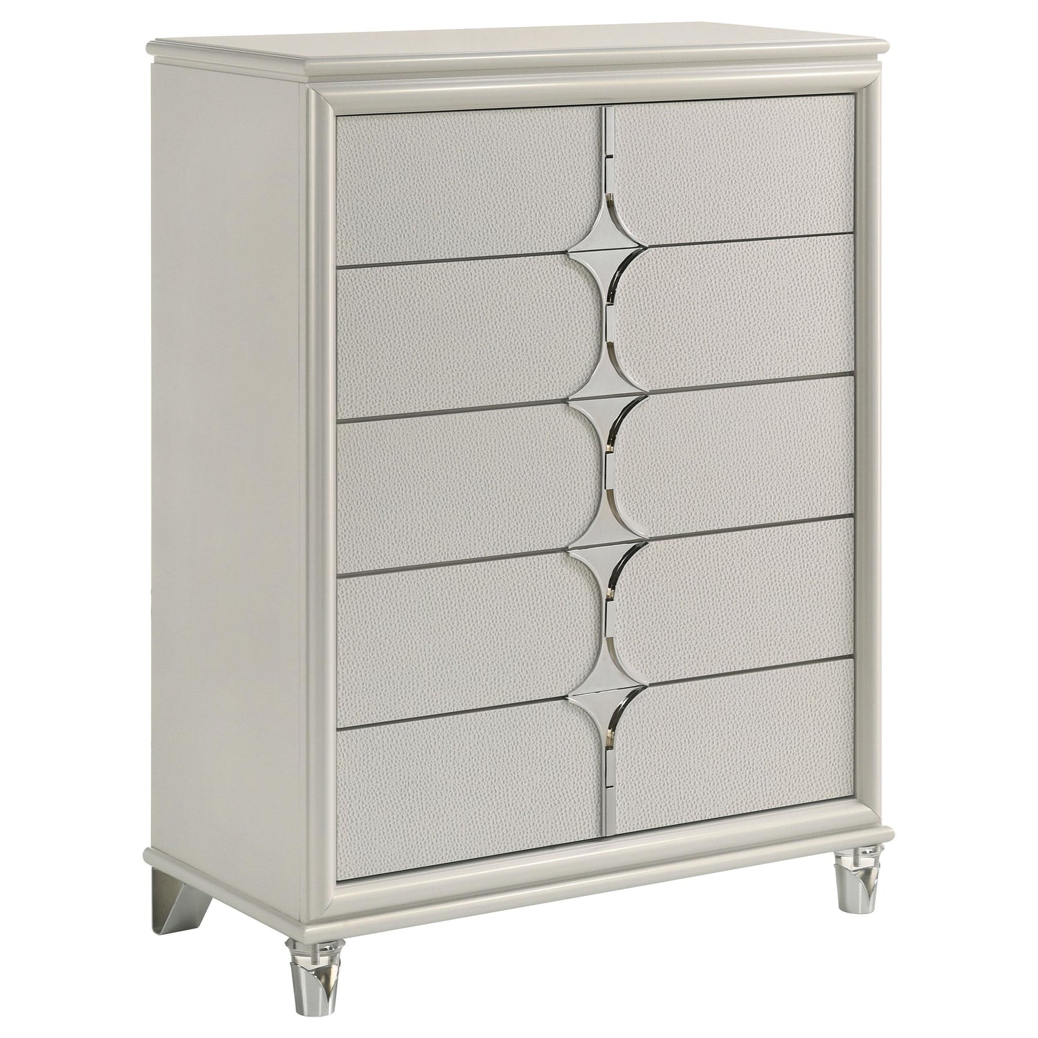 Olivia 4-piece Eastern King Bedroom Set Pearl White - 224951KE-S4