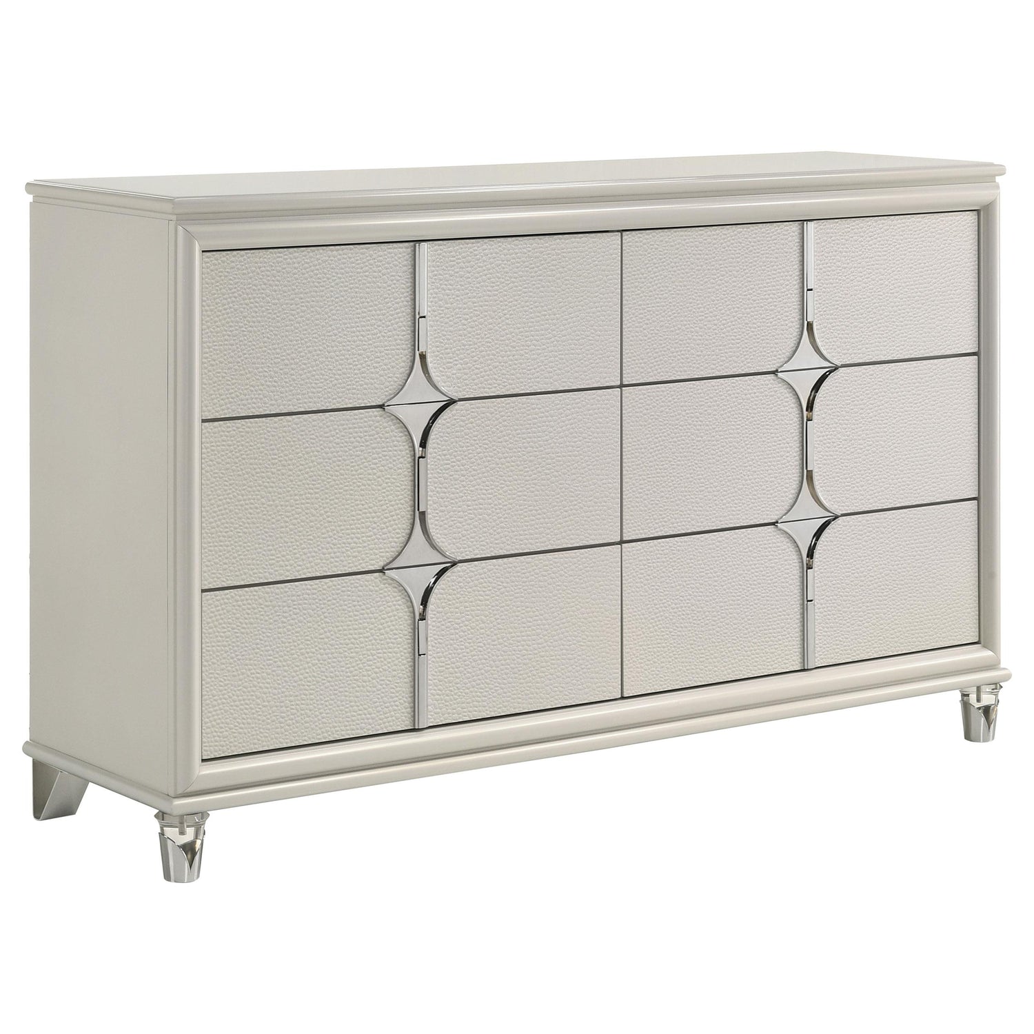 Olivia 5-piece Eastern King Bedroom Set Pearl White - 224951KE-S5