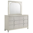 Olivia 6-drawer Dresser and LED Mirror Pearl White - 224953M