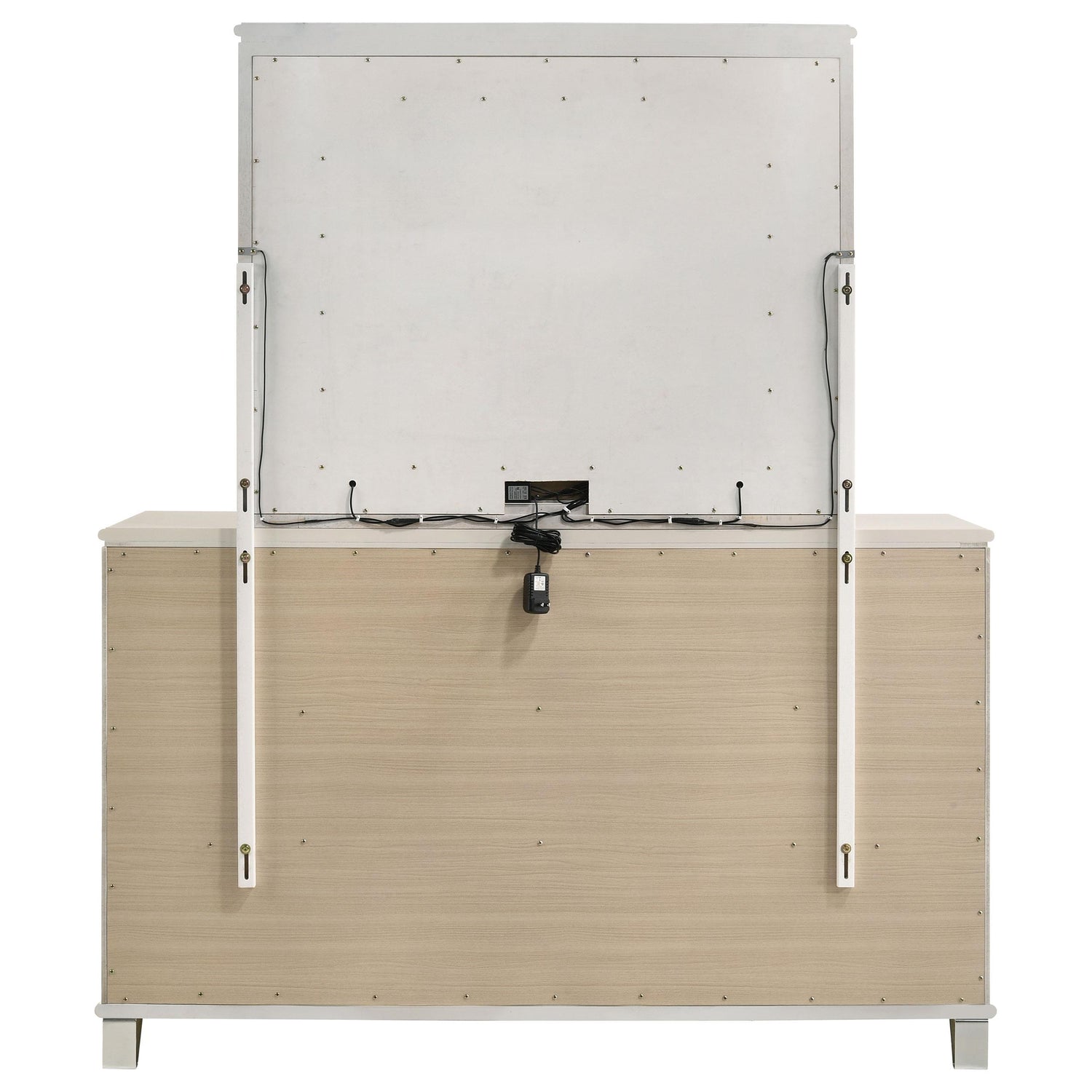 Olivia 6-drawer Dresser and LED Mirror Pearl White - 224953M