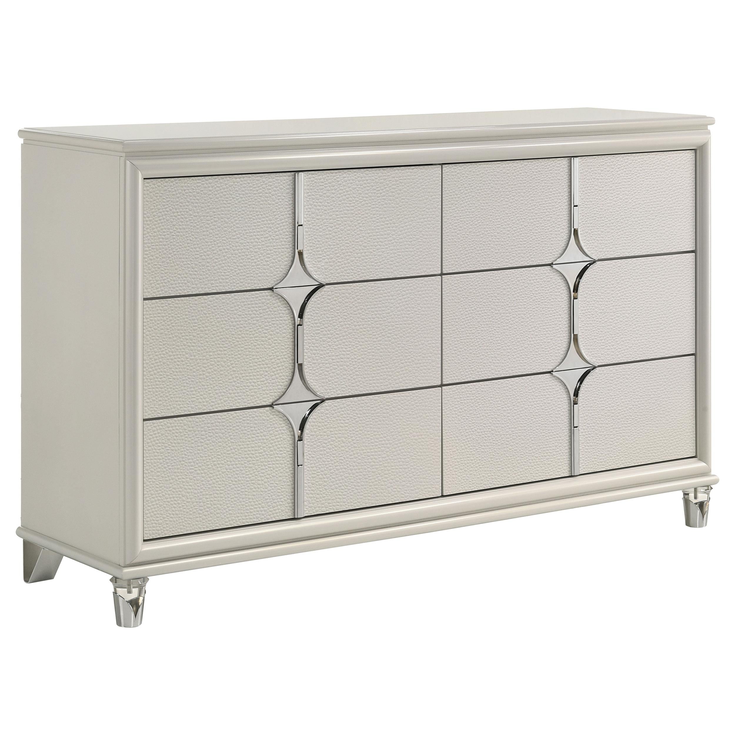 Olivia 6-drawer Dresser Cabinet Pearl White - 224953