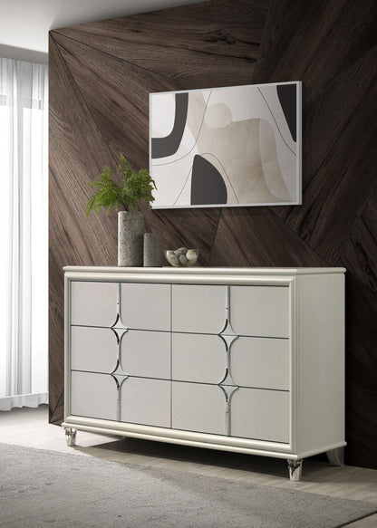 Olivia 6-drawer Dresser Cabinet Pearl White - 224953