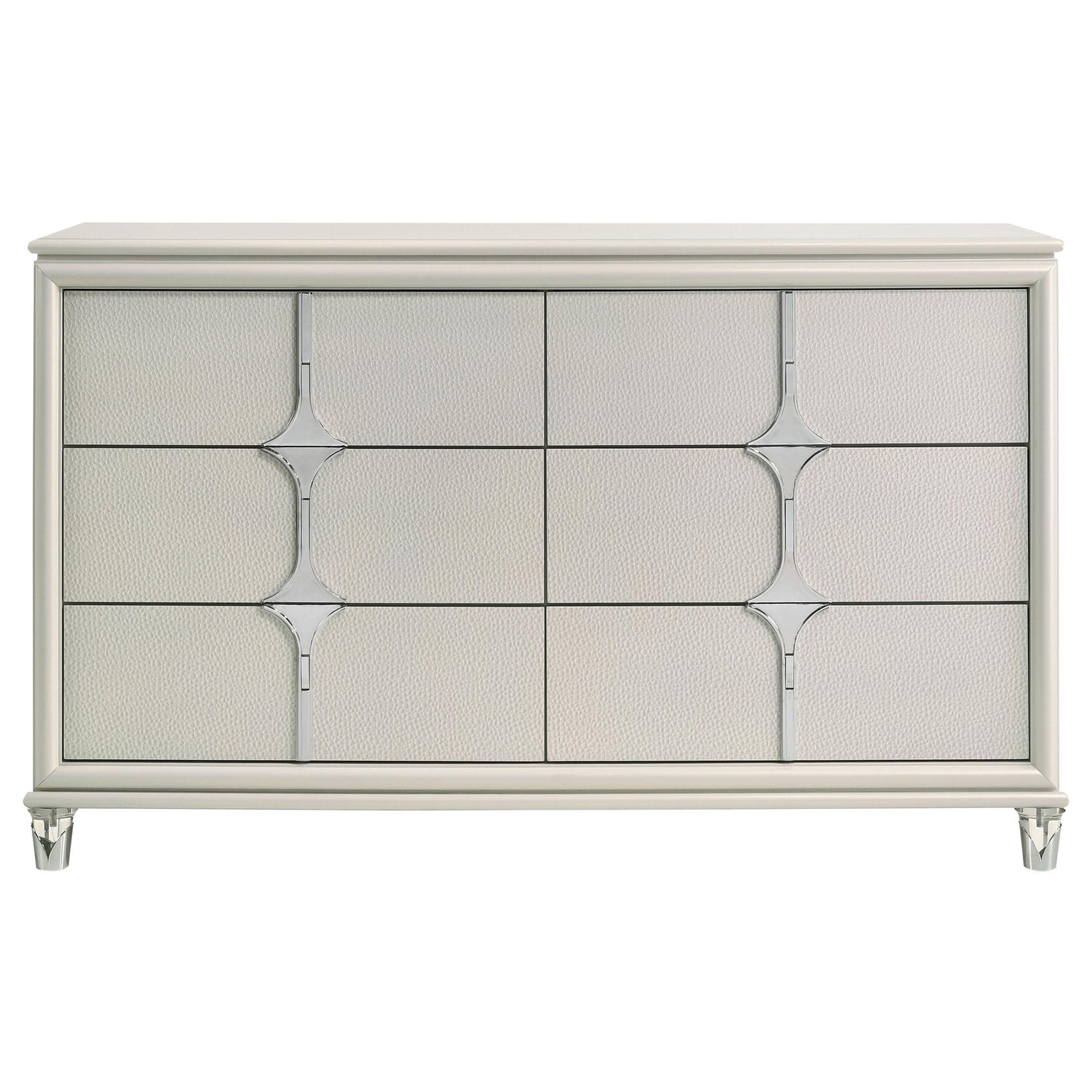 Olivia 6-drawer Dresser Cabinet Pearl White - 224953