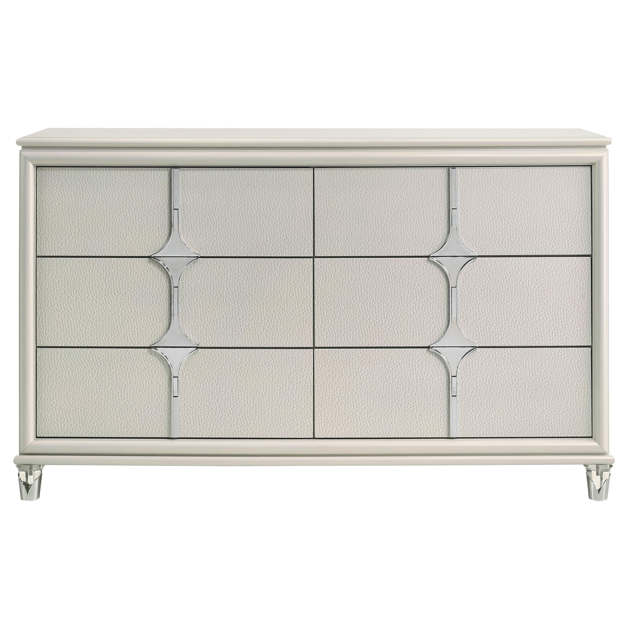 Olivia 6-drawer Dresser Cabinet Pearl White - 224953