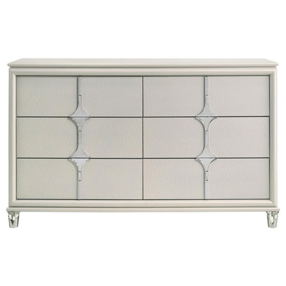 Olivia 6-drawer Dresser Cabinet Pearl White - 224953