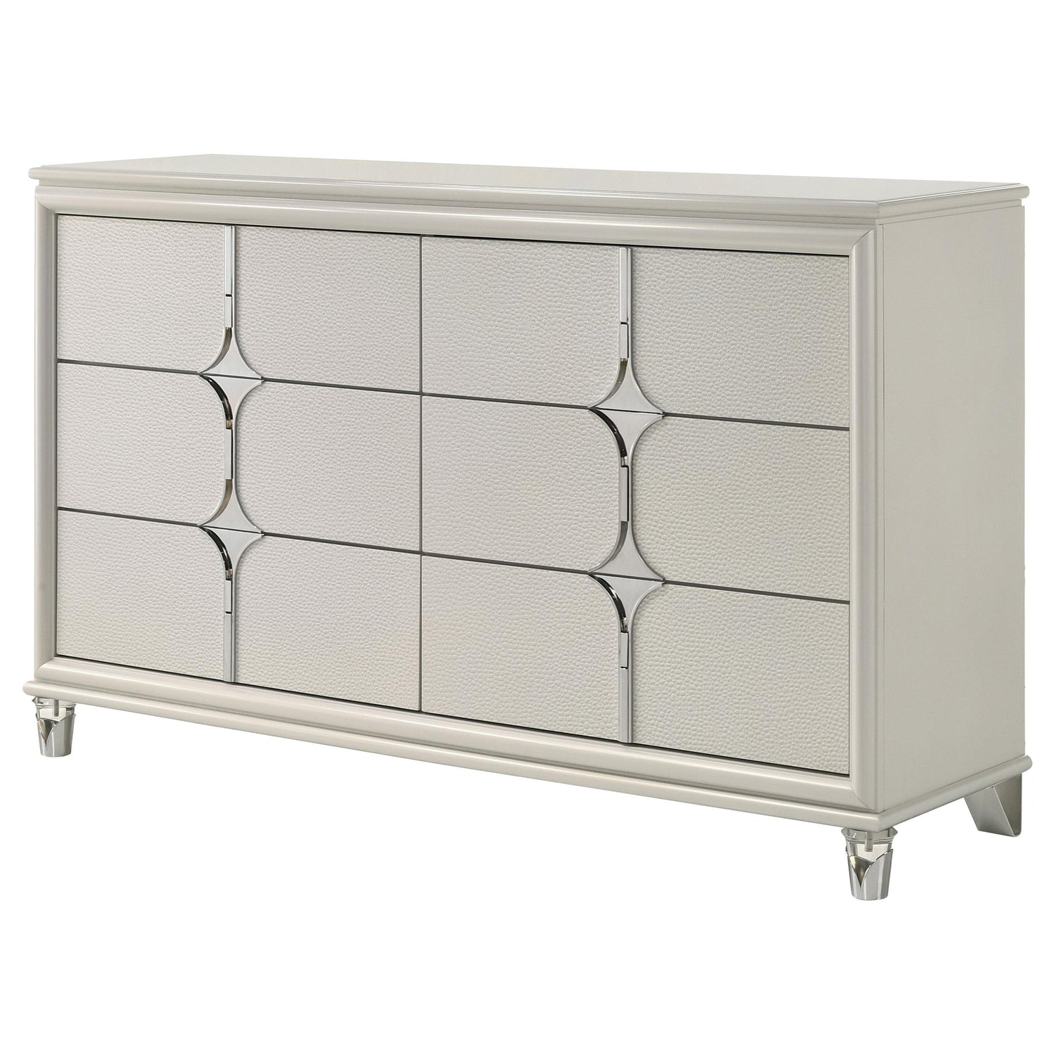 Olivia 6-drawer Dresser Cabinet Pearl White - 224953