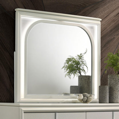 Olivia LED Dresser Mirror Pearl White - 224954