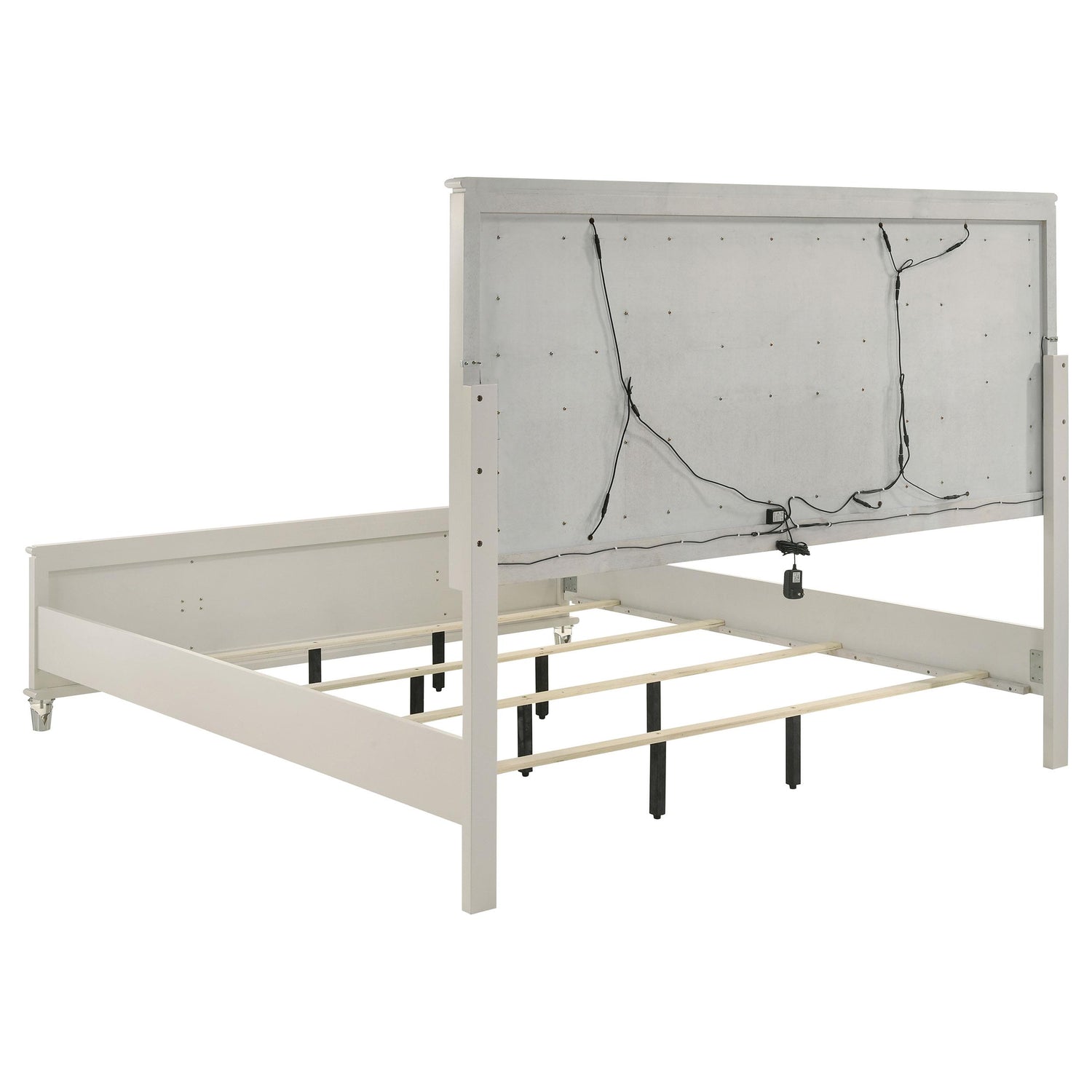 Olivia Queen Panel Bed LED Headboard Pearl White - 224951Q