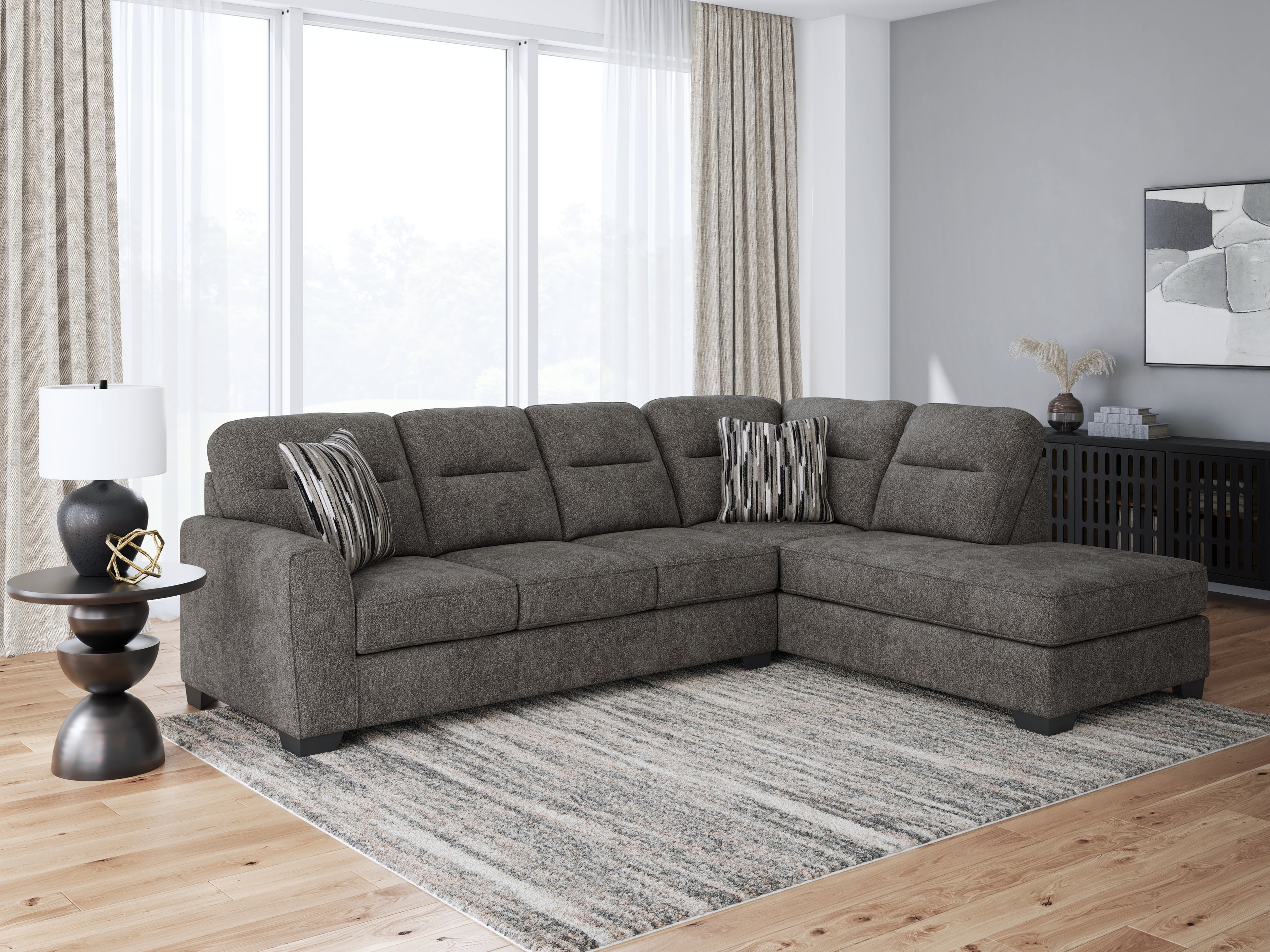 Olten Graphite 2-Piece Sectional with Chaise - 31305S2