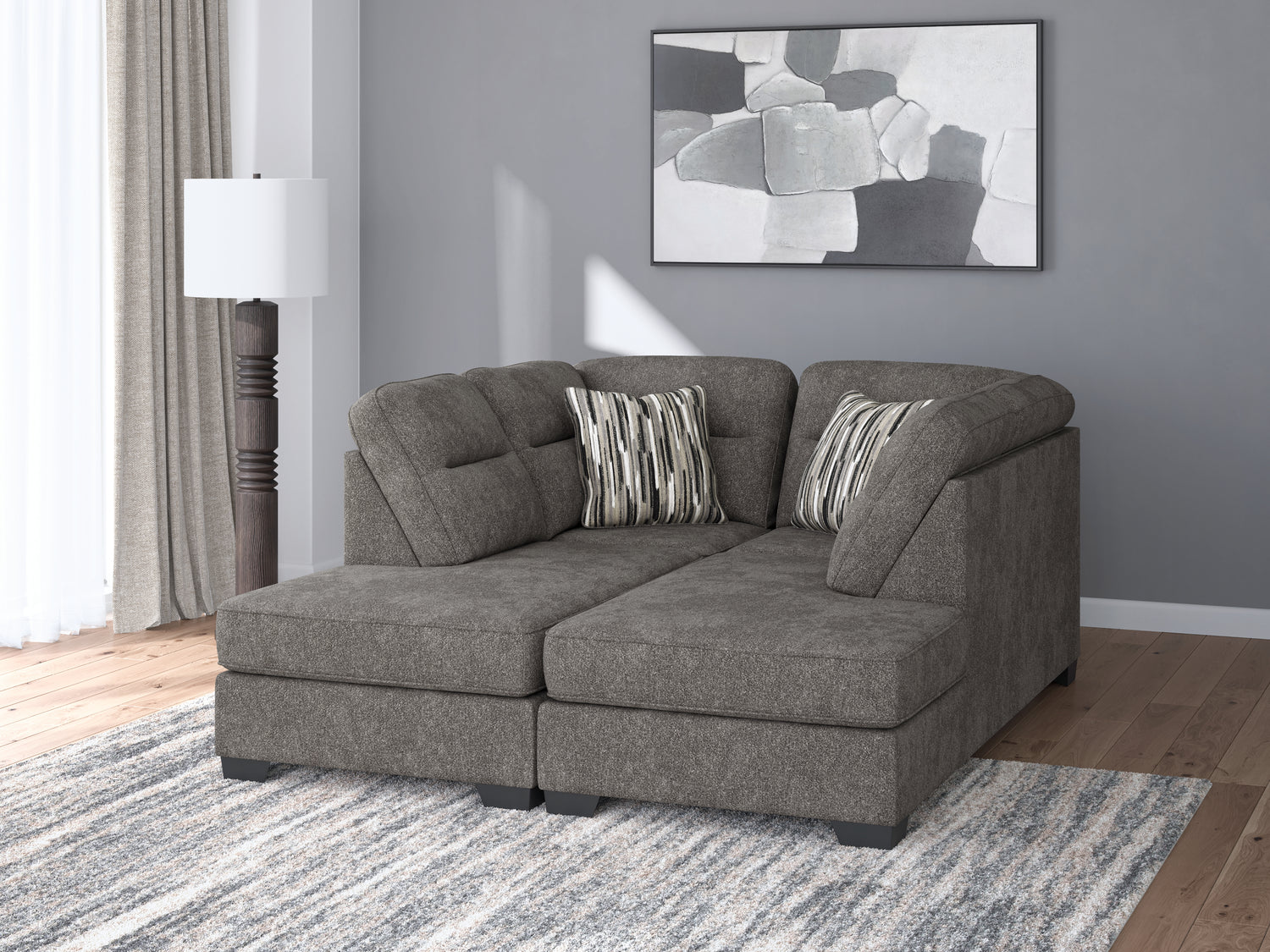 Olten Graphite 2-Piece Super Chaise - 31305S3
