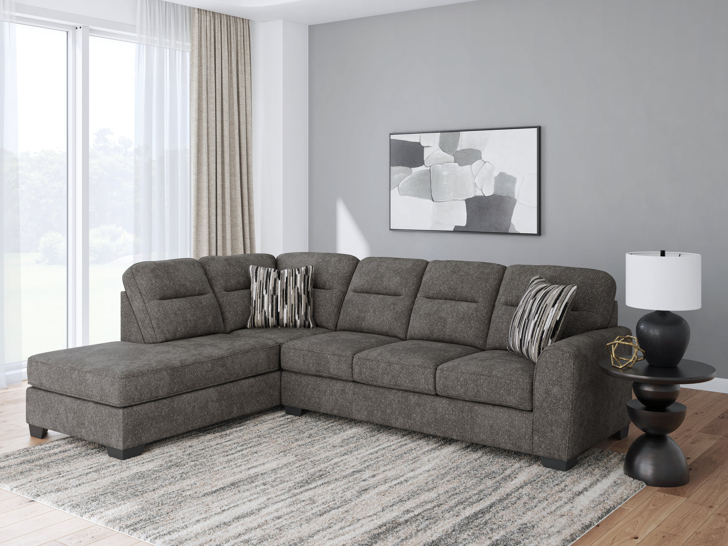 Olten Graphite Right-Arm Facing Sofa - 3130567
