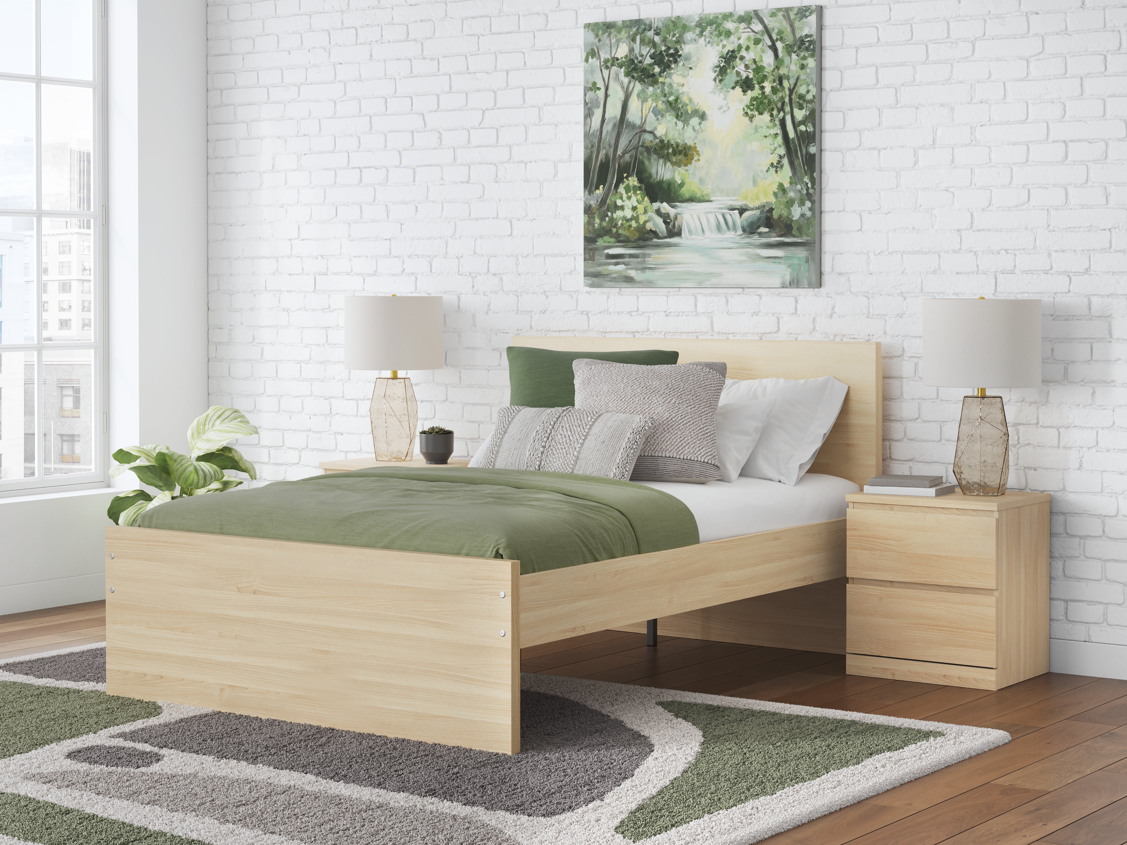 Onita Natural Full Panel Platform Bed - EB9632B5