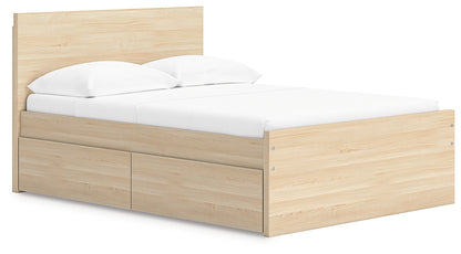 Onita Natural Full Panel Platform Bed with 1 Side Storage - EB9632B11