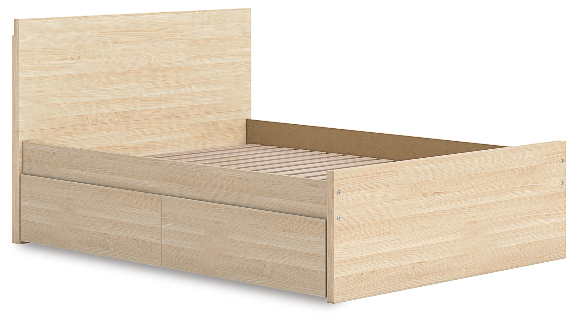 Onita Natural Full Panel Platform Bed with 1 Side Storage - EB9632B11