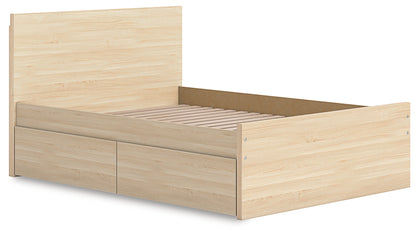 Onita Natural Full Panel Platform Bed with 1 Side Storage - EB9632B11