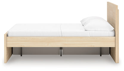 Onita Natural Full Panel Platform Bed with 1 Side Storage - EB9632B11