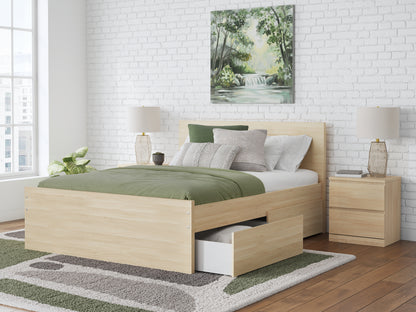 Onita Natural Full Panel Platform Bed with 2 Side Storage - EB9632B17
