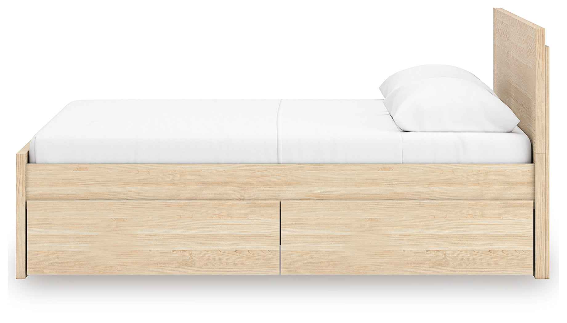 Onita Natural Full Panel Platform Bed with 2 Side Storage - EB9632B17
