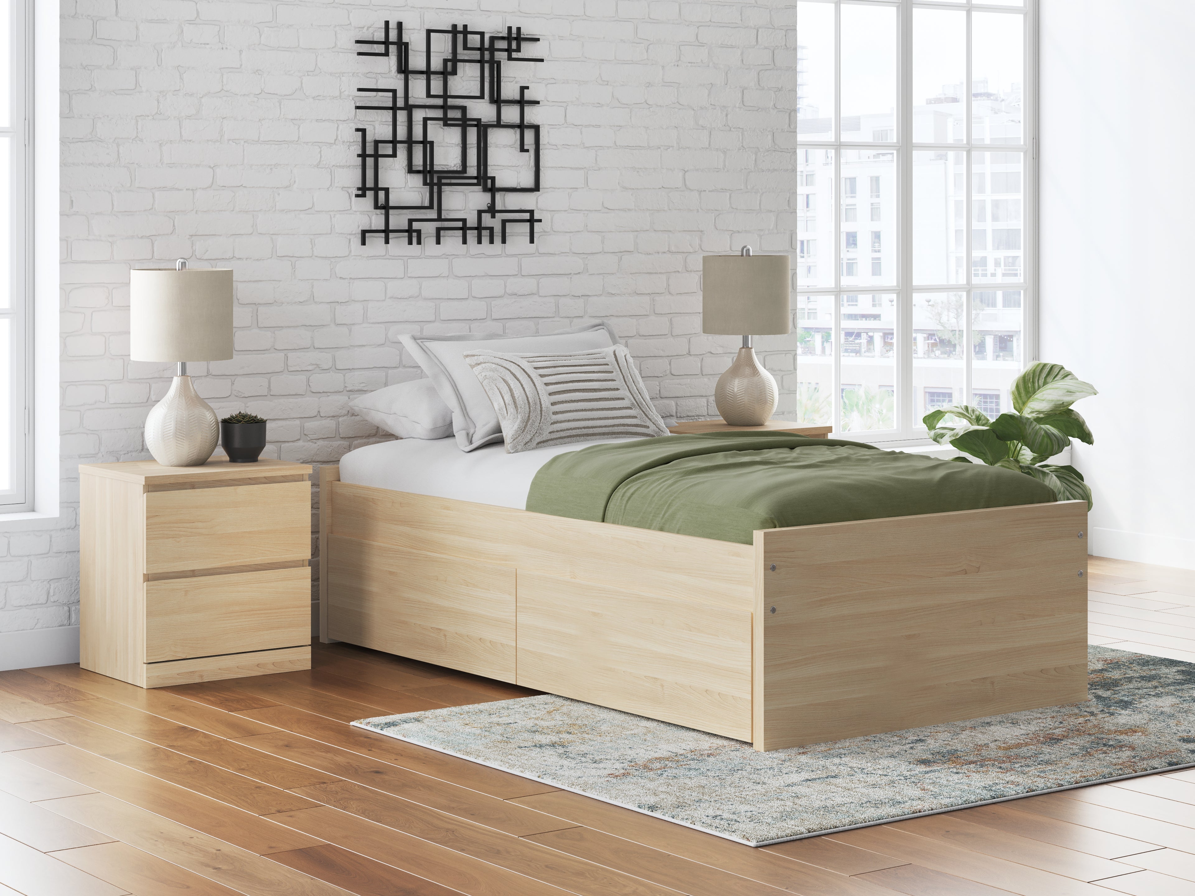 Onita Natural Full Platform Bed - EB9632B2