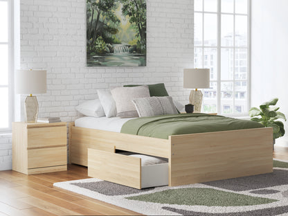 Onita Natural Full Platform Bed with 1 Side Storage - EB9632B8