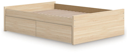 Onita Natural Full Platform Bed with 1 Side Storage - EB9632B8
