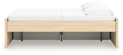 Onita Natural Full Platform Bed with 1 Side Storage - EB9632B8