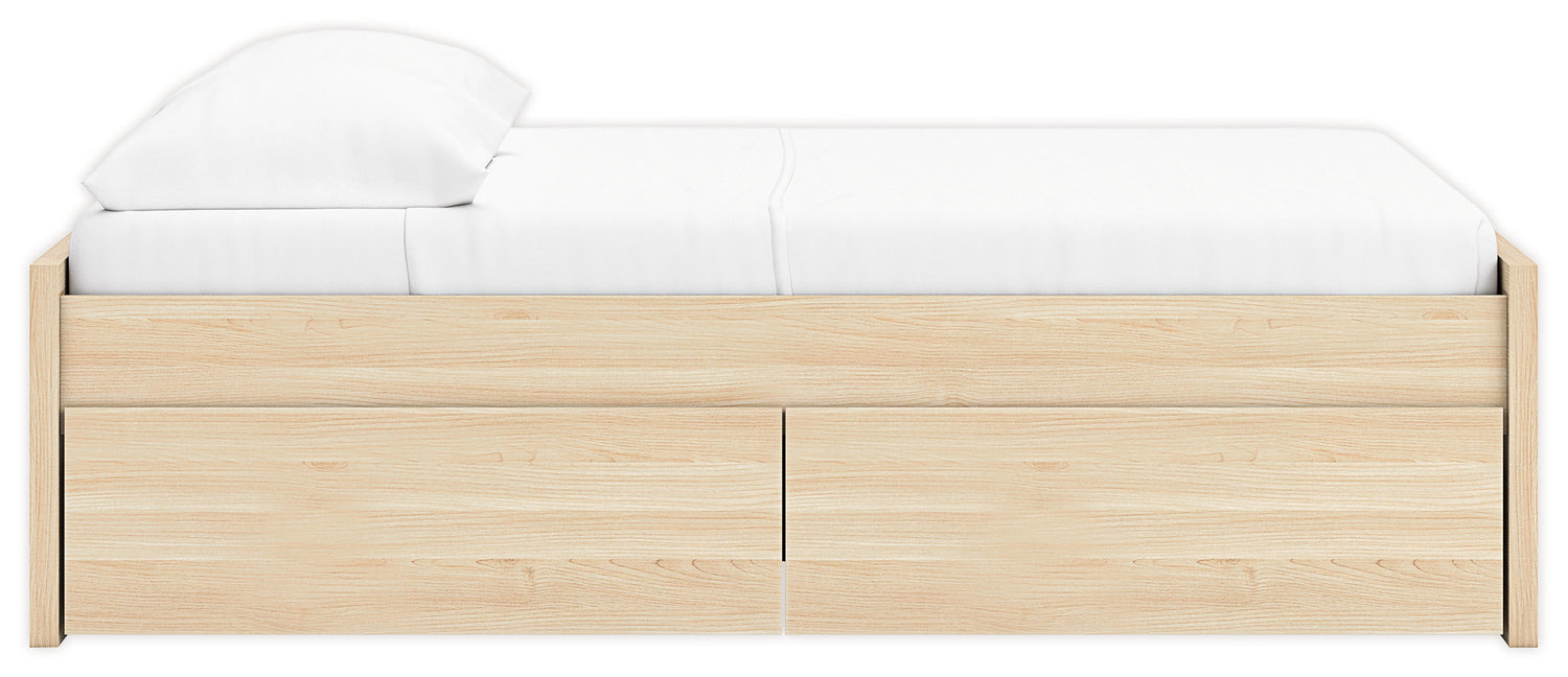 Onita Natural Full Platform Bed with 1 Side Storage - EB9632B8