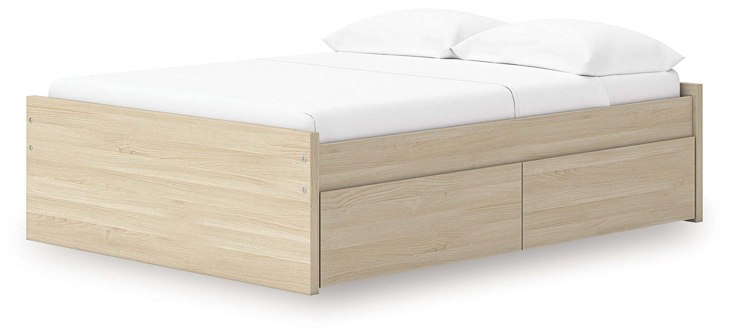 Onita Natural Full Platform Bed with 2 Side Storage - EB9632B14