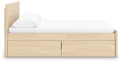 Onita Natural King Panel Platform Bed with 2 Side Storage - EB9632B24