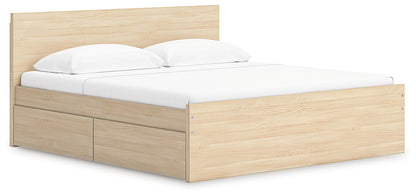 Onita Natural King Panel Platform Bed with Storage - EB9632B23