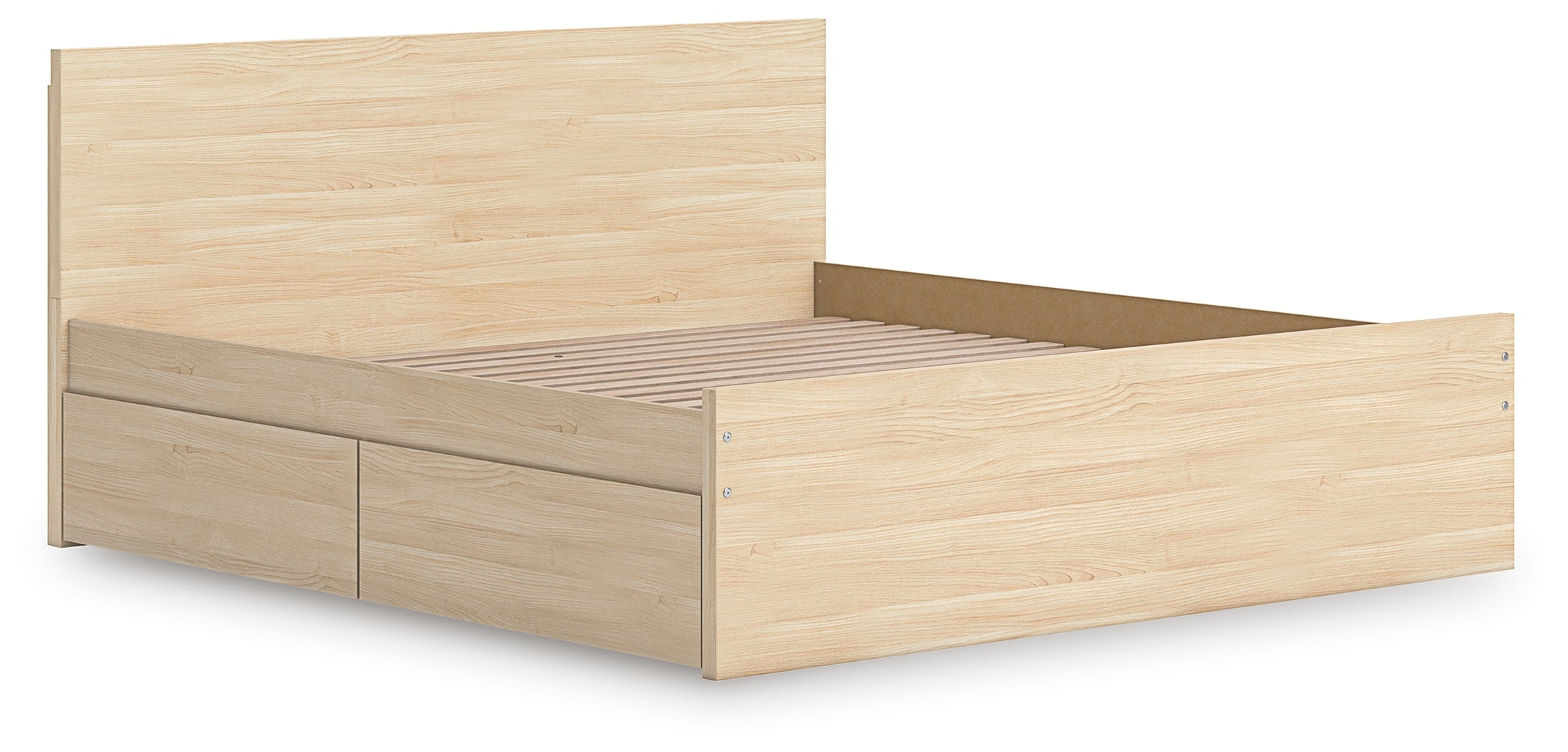 Onita Natural King Panel Platform Bed with Storage - EB9632B23