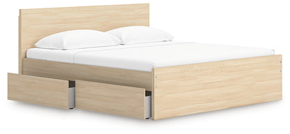Onita Natural King Panel Platform Bed with Storage - EB9632B23