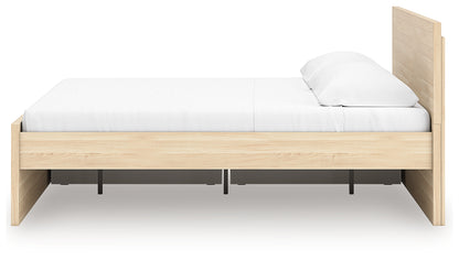 Onita Natural King Panel Platform Bed with Storage - EB9632B23