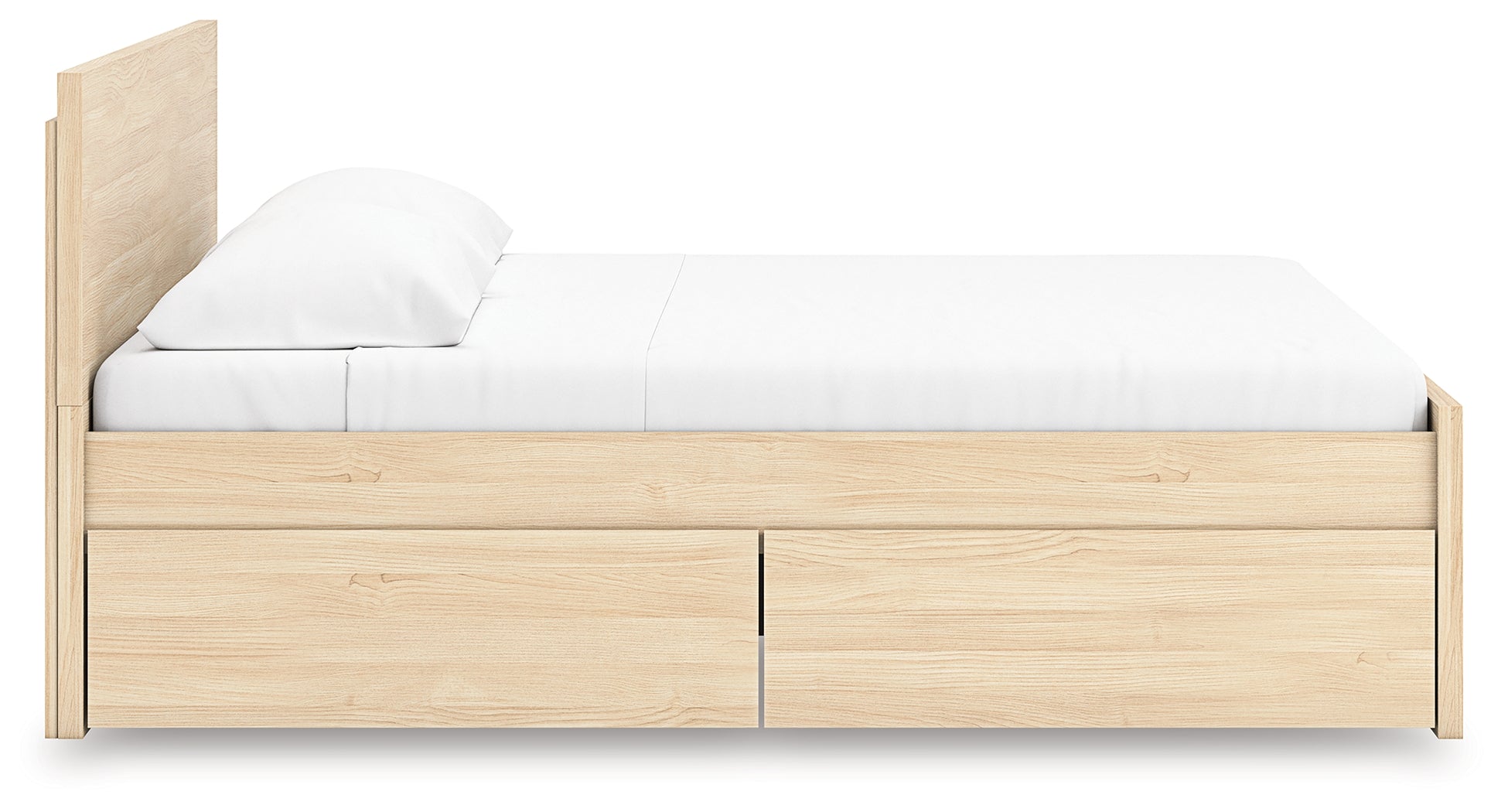 Onita Natural King Panel Platform Bed with Storage - EB9632B23