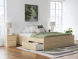Onita Natural King Platform Bed with 1 Side Storage - EB9632B20