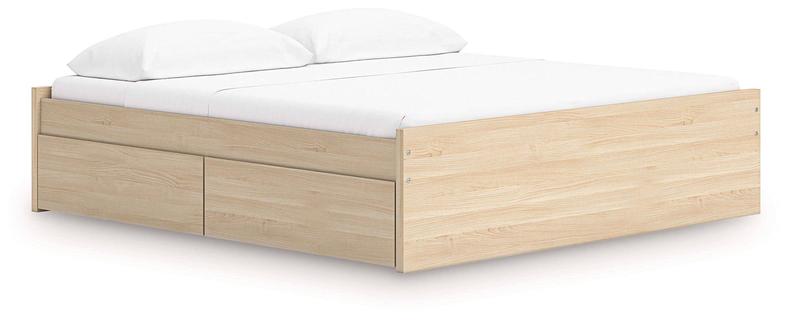 Onita Natural King Platform Bed with 1 Side Storage - EB9632B20
