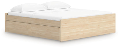 Onita Natural King Platform Bed with 1 Side Storage - EB9632B20