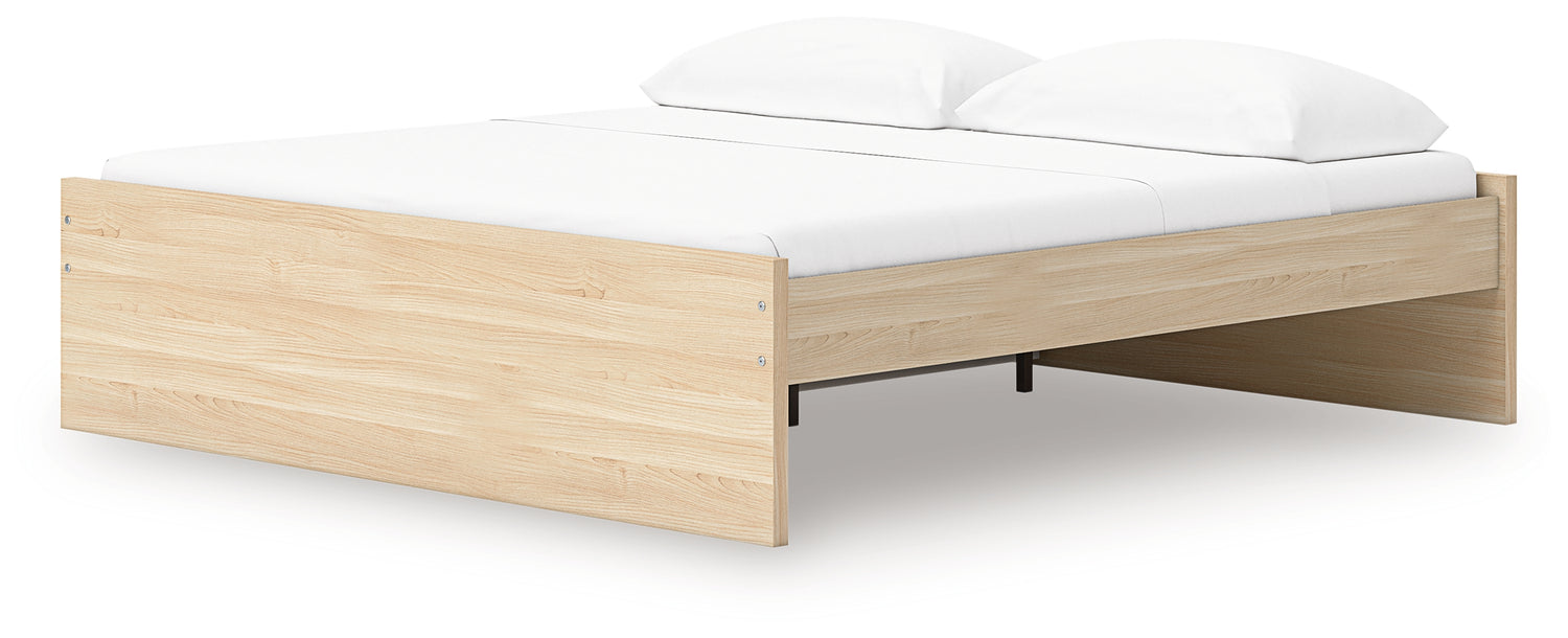 Onita Natural King Platform Bed with 1 Side Storage - EB9632B20