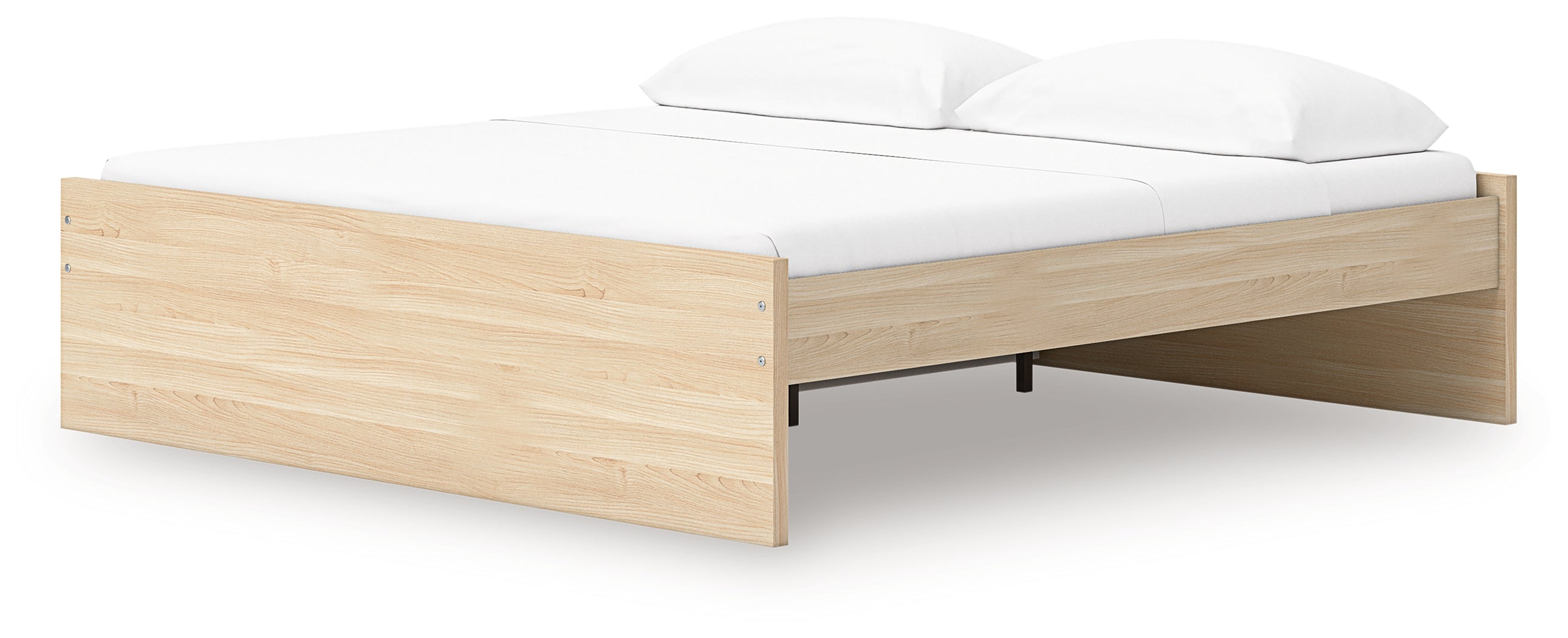 Onita Natural King Platform Bed with 1 Side Storage - EB9632B20