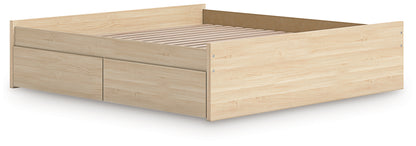 Onita Natural King Platform Bed with 1 Side Storage - EB9632B20