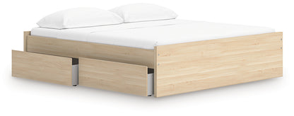 Onita Natural King Platform Bed with 1 Side Storage - EB9632B20