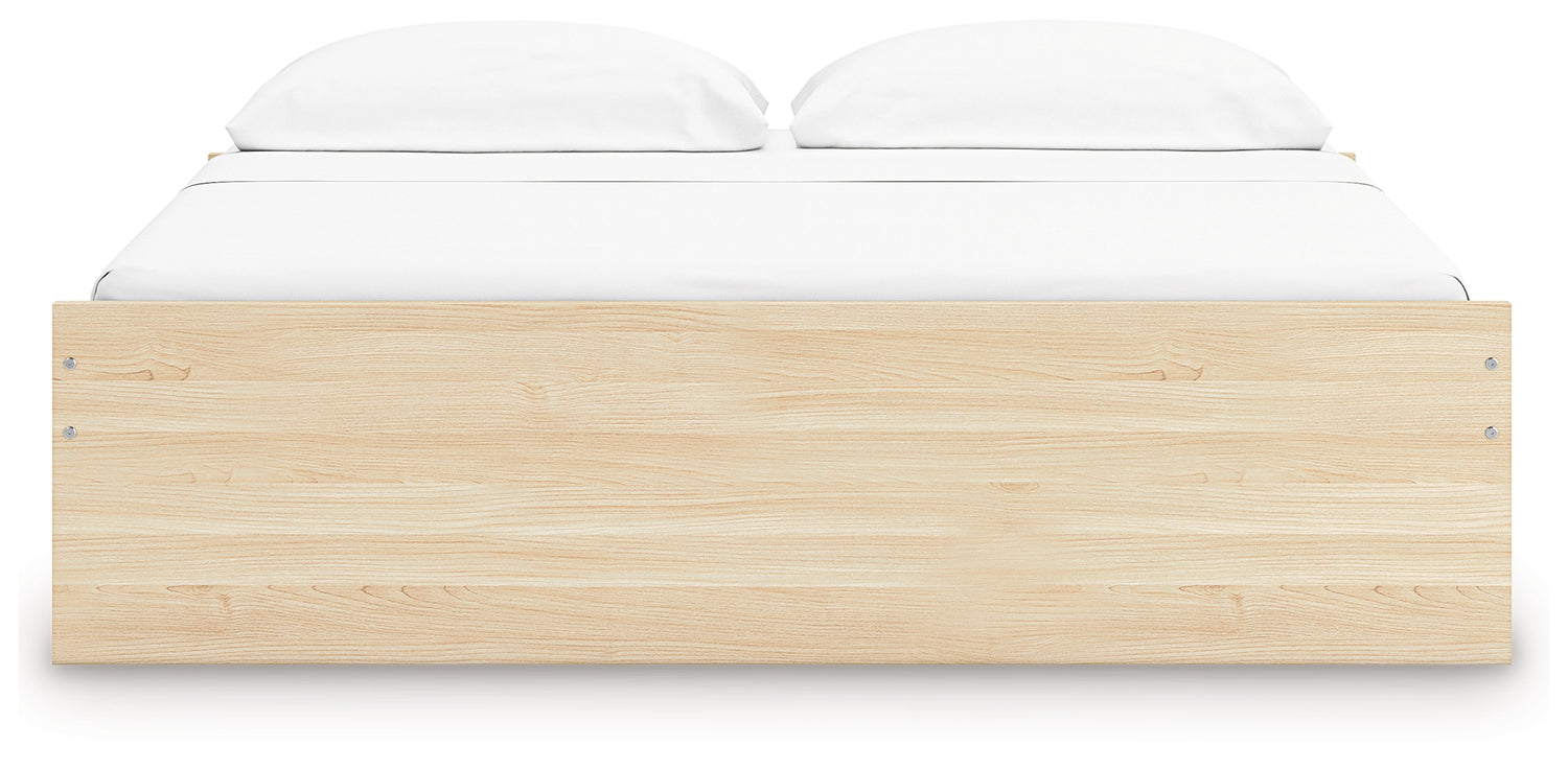 Onita Natural King Platform Bed with 1 Side Storage - EB9632B20