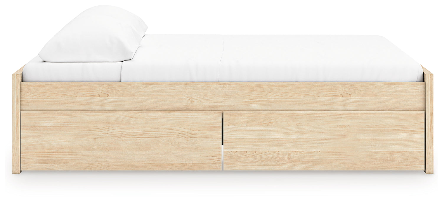 Onita Natural King Platform Bed with 1 Side Storage - EB9632B20