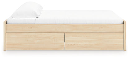 Onita Natural King Platform Bed with 1 Side Storage - EB9632B20