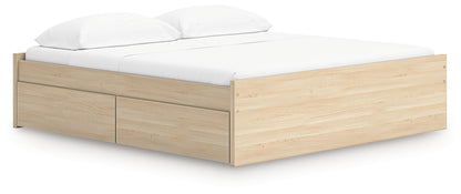 Onita Natural King Platform Bed with 2 Side Storage - EB9632B21