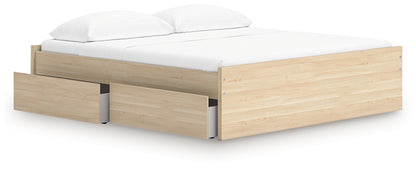 Onita Natural King Platform Bed with 2 Side Storage - EB9632B21